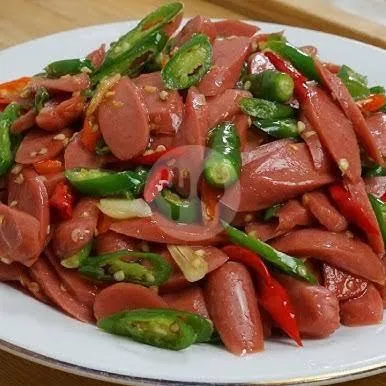 Tumis Sosis Cabe Ijo